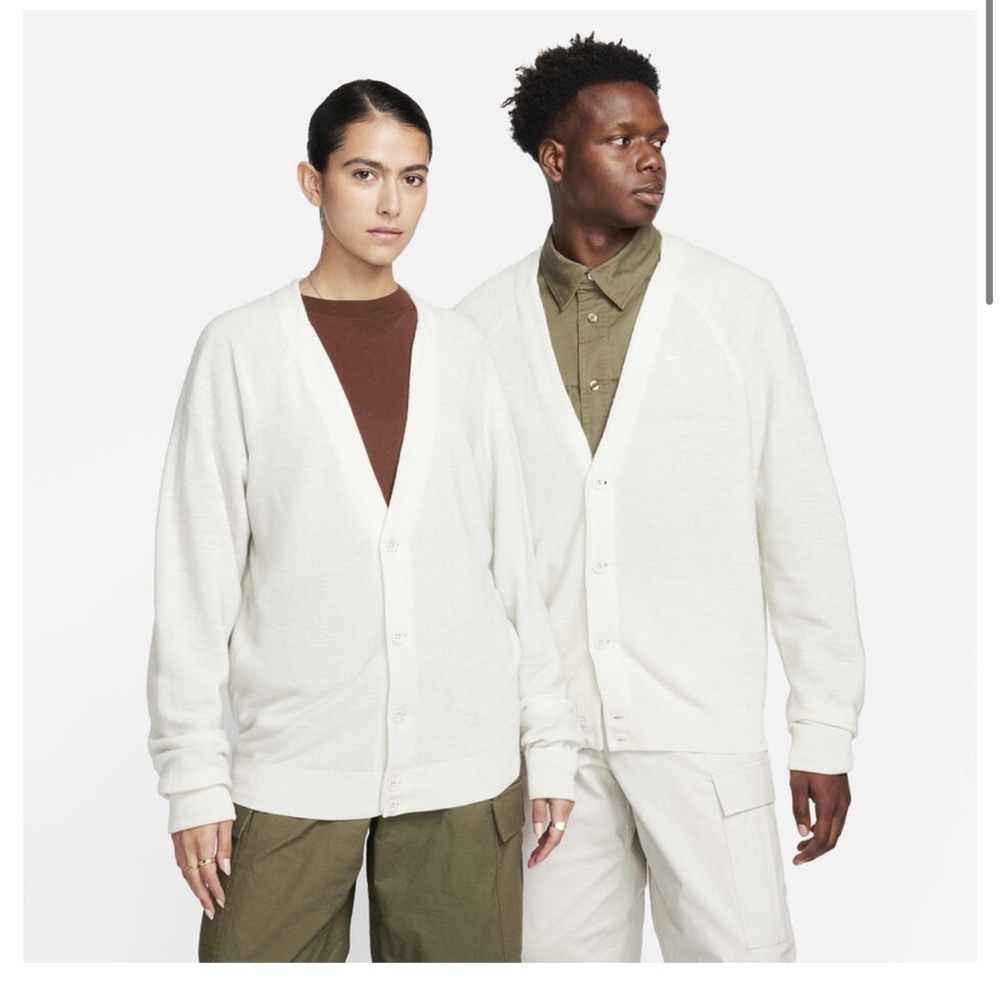 Nike White Dri-Fit Cardigan‎